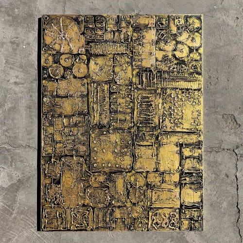 Techno Chic 2 (SOLD) | Oil And Acrylic Painting in Paintings by Alessia Lu. Item made of canvas works with boho & contemporary style