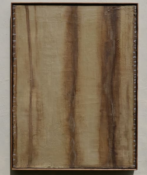 all is within | Mixed Media in Paintings by VISCERAL HOME STUDIO. Item made of walnut with canvas works with minimalism & japandi style