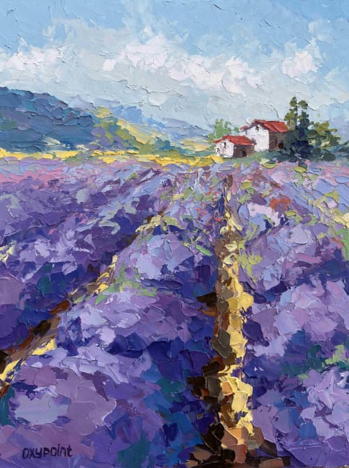 Lavender Dreams of Provence | Oil And Acrylic Painting in Paintings by OXYPOINT