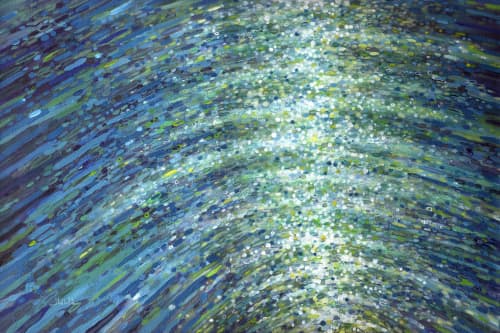 Sally's Seafood on the Water | Oil And Acrylic Painting in Paintings by Margaret Juul. Item made of canvas