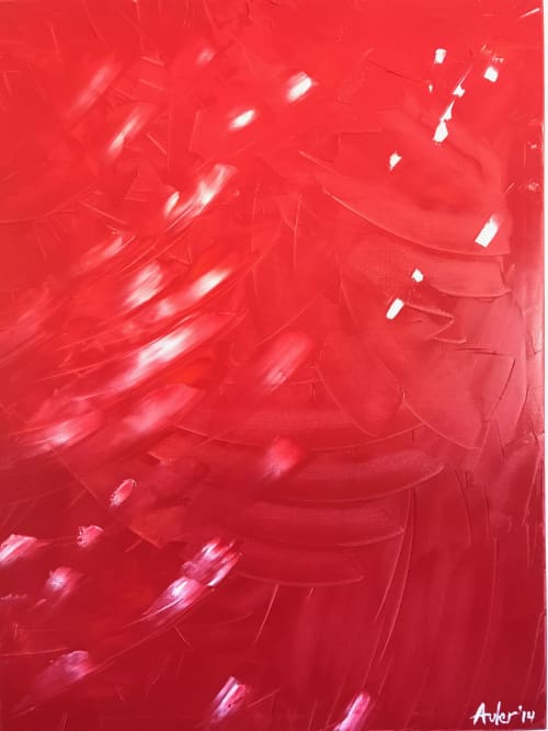 Red day | Oil And Acrylic Painting in Paintings by Hugo Auler Jr. Art. Item composed of canvas