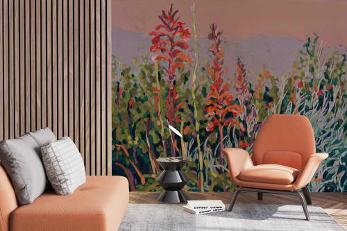 Watsonia | Wallpaper in Wall Treatments by Cara Saven Wall Design. Item made of fabric with paper