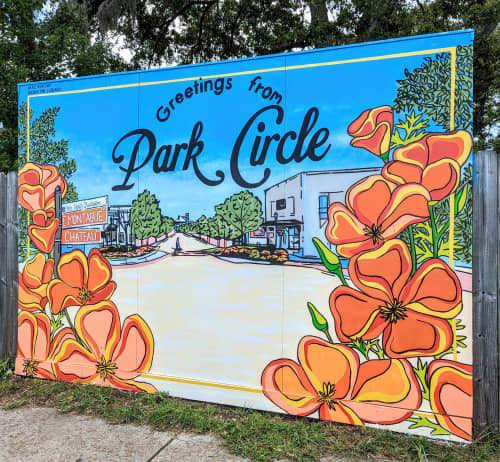 Park Circle Airbnb | Street Murals by Christine Crawford | Christine Creates