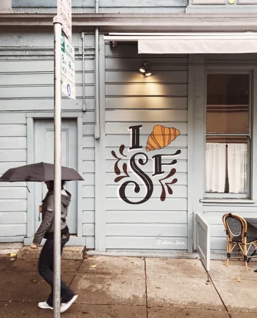 Croissant Mural | Street Murals by Sabina Addis | Le Marais Bakery in San Francisco