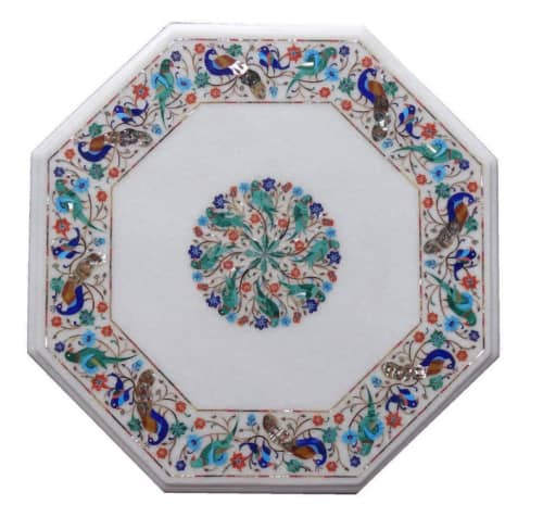 white marble table, coffee table, end table, tabletop | Tables by Innovative Home Decors. Item made of marble compatible with country & farmhouse and art deco style