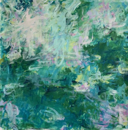 Joan in Giverny | Oil And Acrylic Painting in Paintings by Elizabeth Bernheisel. Item composed of canvas and synthetic