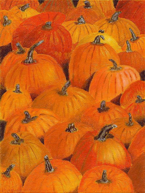 Pumpkin Patch - Vibrant Giclée Print | Prints in Paintings by Michelle Keib Art. Item composed of paper
