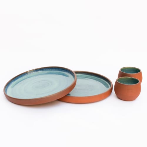 Red Clay Plates | Dinnerware by Tina Fossella Pottery. Item made of ceramic