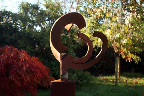 Abstract cortensteel sculpture | Public Sculptures by Jeroen Stok. Item composed of steel