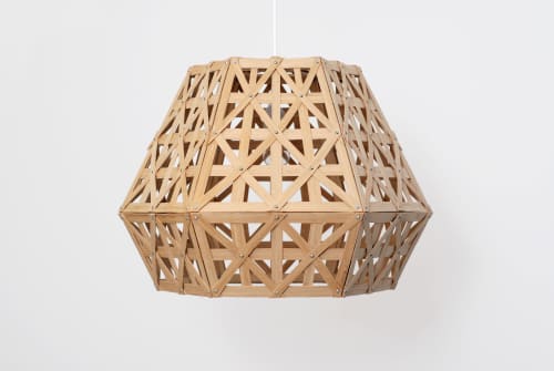 Bamboo Dense Six Sided Angular Light 50 | Pendants by ADAMLAMP. Item made of maple wood works with contemporary & japandi style