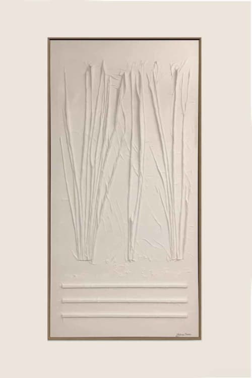 Willows W7236 A | Mixed Media in Paintings by Michael Denny Art, LLC. Item made of bamboo & cotton compatible with minimalism and contemporary style