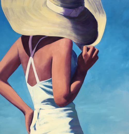 'Sunlight', 60"x60" original oil painting | Oil And Acrylic Painting in Paintings by T.S. Harris aka Tracey Sylvester Harris. Item composed of synthetic