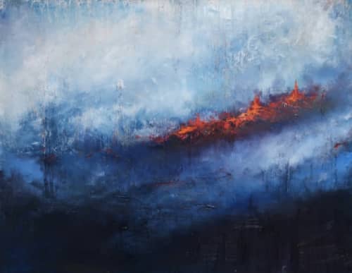 Inferno | Oil And Acrylic Painting in Paintings by Nilou Farzam | San Francisco Women Artists Gallery in San Francisco. Item composed of canvas in minimalism or contemporary style