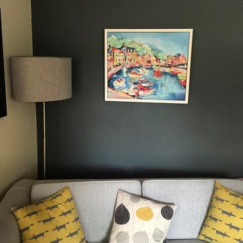 Padstow harbour painting | Oil And Acrylic Painting in Paintings by Anna-Louise Felstead. Item composed of canvas and synthetic