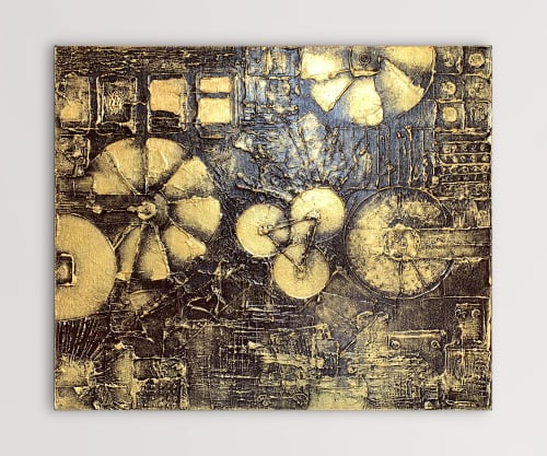 Industrial Chic: Vintage Gold Painting by Alessia Lu