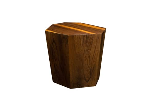 Contemporary Clariss Geometric Table by Costantini | Side Table in Tables by Costantini Design. Item composed of walnut