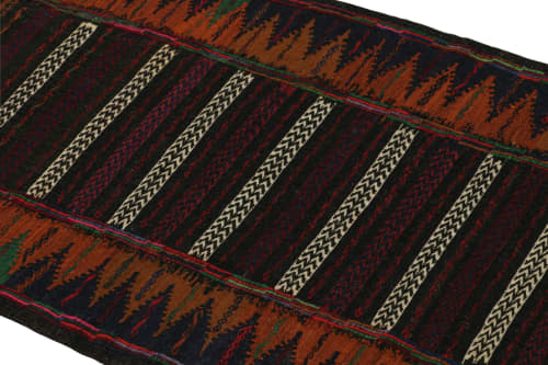 Vintage Afghan Kilim Rug with Polychromatic Stripes | Area Rug in Rugs by Rug and Kilim. Item made of wool