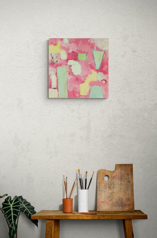 Play Drawing #6 — 20×20 Abstract Oil Painting | Oil And Acrylic Painting in Paintings by Vincent Salvati – Contemporary Abstract Painter | NJ`. Item composed of canvas in minimalism or contemporary style