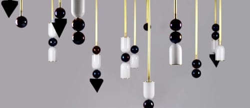 Laur Pendant/Chandelier | Pendants by Ovature Studios. Item made of brass with glass