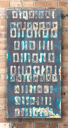 "I Love You" binary code message- sold | Oil And Acrylic Painting in Paintings by L Rowland Contemporary Art. Item composed of wood and synthetic