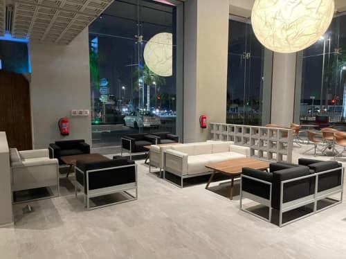 KIRK SOFA , Meetal frame and upholstery in similar leather | Couch in Couches & Sofas by TrabÀ | LA CIMA in جدة. Item made of fabric