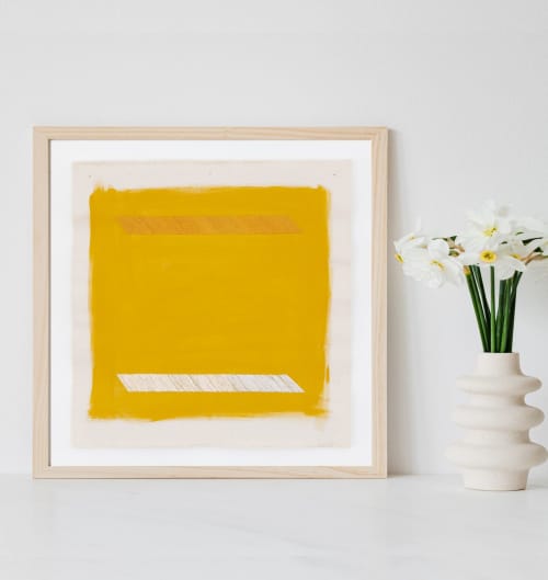 Mustard Yellow "Gold Lion" Modern Art Print | Prints by Emily Keating Snyder. Item made of paper works with boho & minimalism style