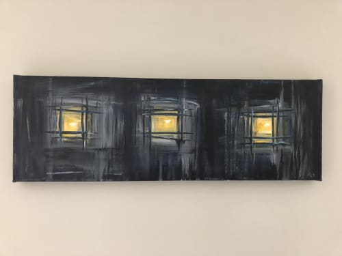 Windows | Oil And Acrylic Painting in Paintings by KARDIMAGO. Item composed of canvas