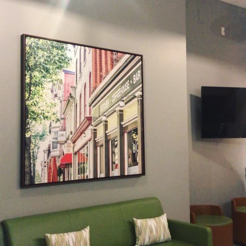 Pop Cities | Oil And Acrylic Painting in Paintings by Golie Art | Woodsboro Bank in Woodsboro. Item composed of canvas