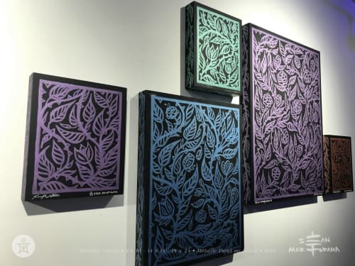 Flourish Panels | Paintings by Sean Martorana | Indy Hall in Philadelphia. Item composed of wood & canvas