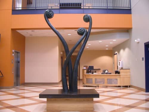 Fiddlehead Bench | Public Sculptures by Jim Sardonis | University of Maine in Orono. Item made of granite