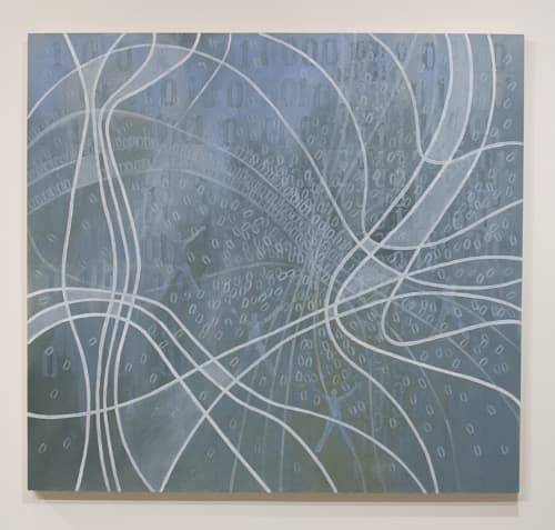 Energy Fields | Oil And Acrylic Painting in Paintings by Sabre Esler. Item made of wood works with contemporary & modern style
