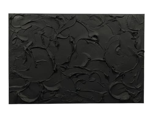 Matte Black Collection | Oil And Acrylic Painting in Paintings by Intuitive Arts Shop. Item made of canvas with synthetic