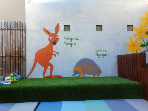 Daycare mural | Murals by Susan Respinger | Buttercups Childcare in Northbridge. Item composed of synthetic