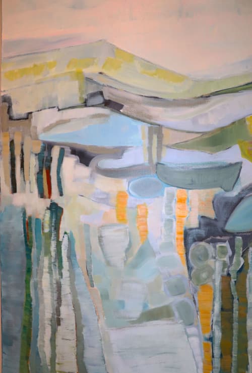 Tidal Pools | Oil And Acrylic Painting in Paintings by Cécile Ganne | Weston in Weston. Item composed of paper