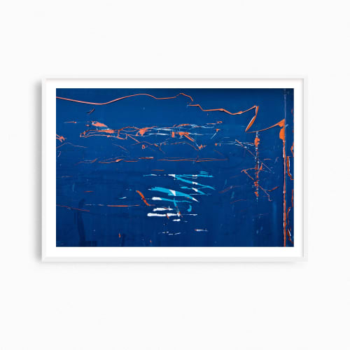 Blue abstract wall art, "Deep Blue Damage" photography print | Photography by PappasBland. Item composed of paper compatible with contemporary and industrial style