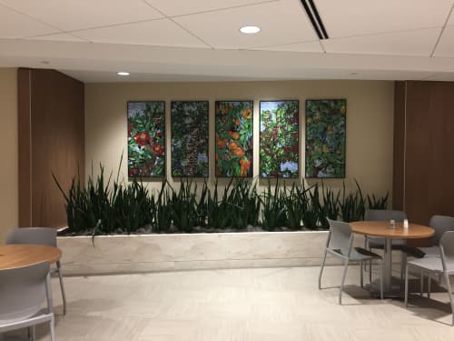 "Michigan Orchards Perspectives" | Glasswork in Wall Treatments by DSouza Mosaics | Bright Horizons at St. Joseph Mercy Hospital Oakland in Pontiac. Item composed of glass & synthetic