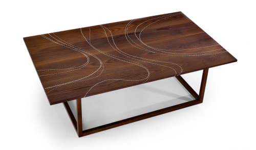 Nail Inlay Coffee Table No. 30 | Tables by Peter Sandback. Item made of walnut & steel compatible with contemporary and modern style