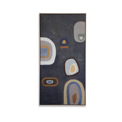 Etnografica Collage Indigo Due | Mixed Media by Kim Fonder. Item composed of fabric and synthetic