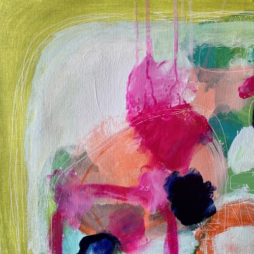 Virtual Hugs And Throwing Kisses 🔴 | Oil And Acrylic Painting in Paintings by Darlene Watson Abstract Artist. Item composed of canvas and synthetic
