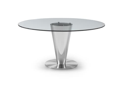 Ocean Drive dining table | Tables by Greg Sheres. Item made of steel with glass works with contemporary & art deco style
