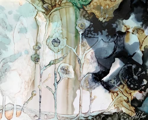 Getting My Head Out of The sand | Paintings by Mishel Schwartz. Item made of wood with synthetic