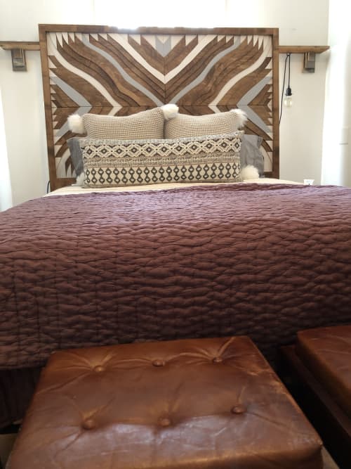 Custom Topographic Headboard | Beds & Accessories by Sage Woodworks. Item composed of wood