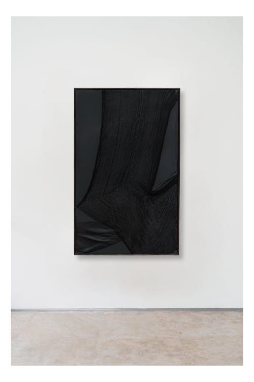 "shadow's crescendo" (sold) | Mixed Media in Paintings by VISCERAL HOME STUDIO. Item composed of oak wood and canvas in minimalism or mid century modern style