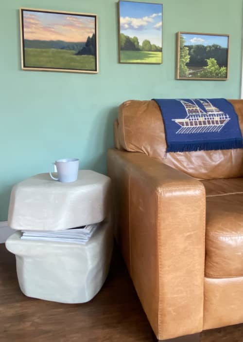 White Boulder Side Table | Tables by Elias Furniture. Item made of oak wood