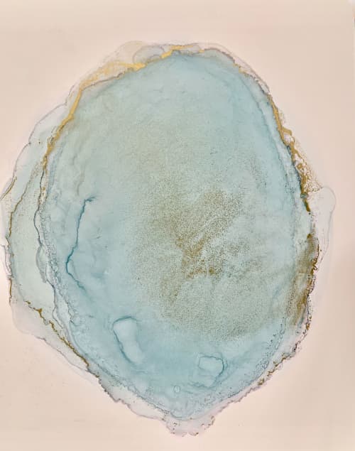 Source #19 & 20, metallic wash paintings | Oil And Acrylic Painting in Paintings by Kate Wilson Fine Art. Item made of paper
