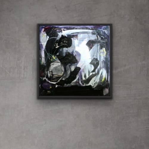 Piercing A Dark Heart | Canvas Painting in Paintings by Aurelio Costarella. Item composed of canvas & paper