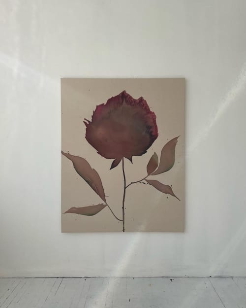 Dusk Bloom Painting | Paintings by Sarah Nicole. Item composed of canvas in minimalism or contemporary style