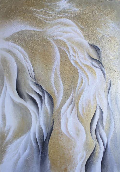 Weightless joy | Oil And Acrylic Painting in Paintings by Francesca Borgo. Item composed of synthetic compatible with minimalism and contemporary style