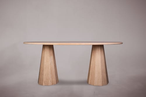 Travertine Dining Table. Marble Dining Table. Dining Table. | Tables by HamamDecor LLC. Item made of marble works with minimalism & contemporary style