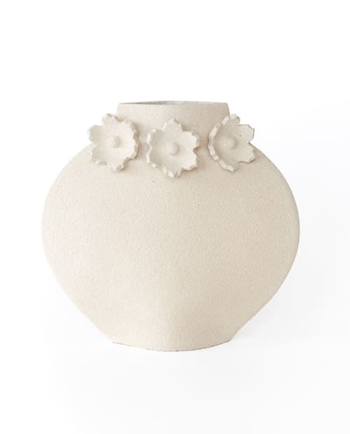 Ceramic Vase 'Sculptural Flowers' | Vases & Vessels by INI CERAMIQUE. Item made of ceramic works with minimalism & contemporary style